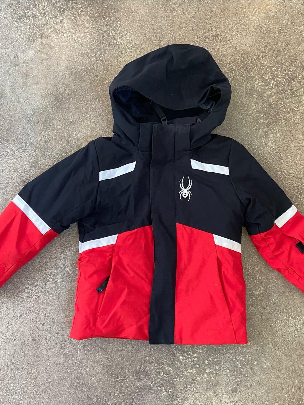 Spyder Challenger Black & Red Hooded Winter Ski Jacket